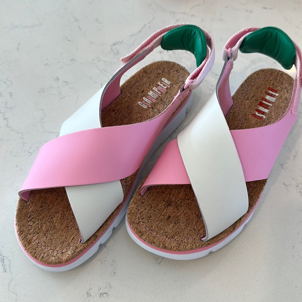 Like New✨Camper Oruga leather and textile sandals for women / Size 7.5